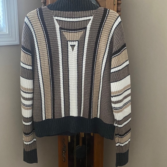Cabi Cocoa Striped Cardigan size Large - Picture 8 of 12
